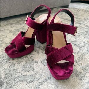 Mossimo Supply Co. Burgundy Velvet Platform Heels